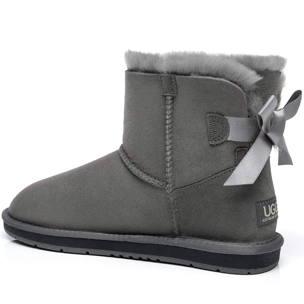Australian Shepherd® Women Mini Ugg Boots with Single Back Bow