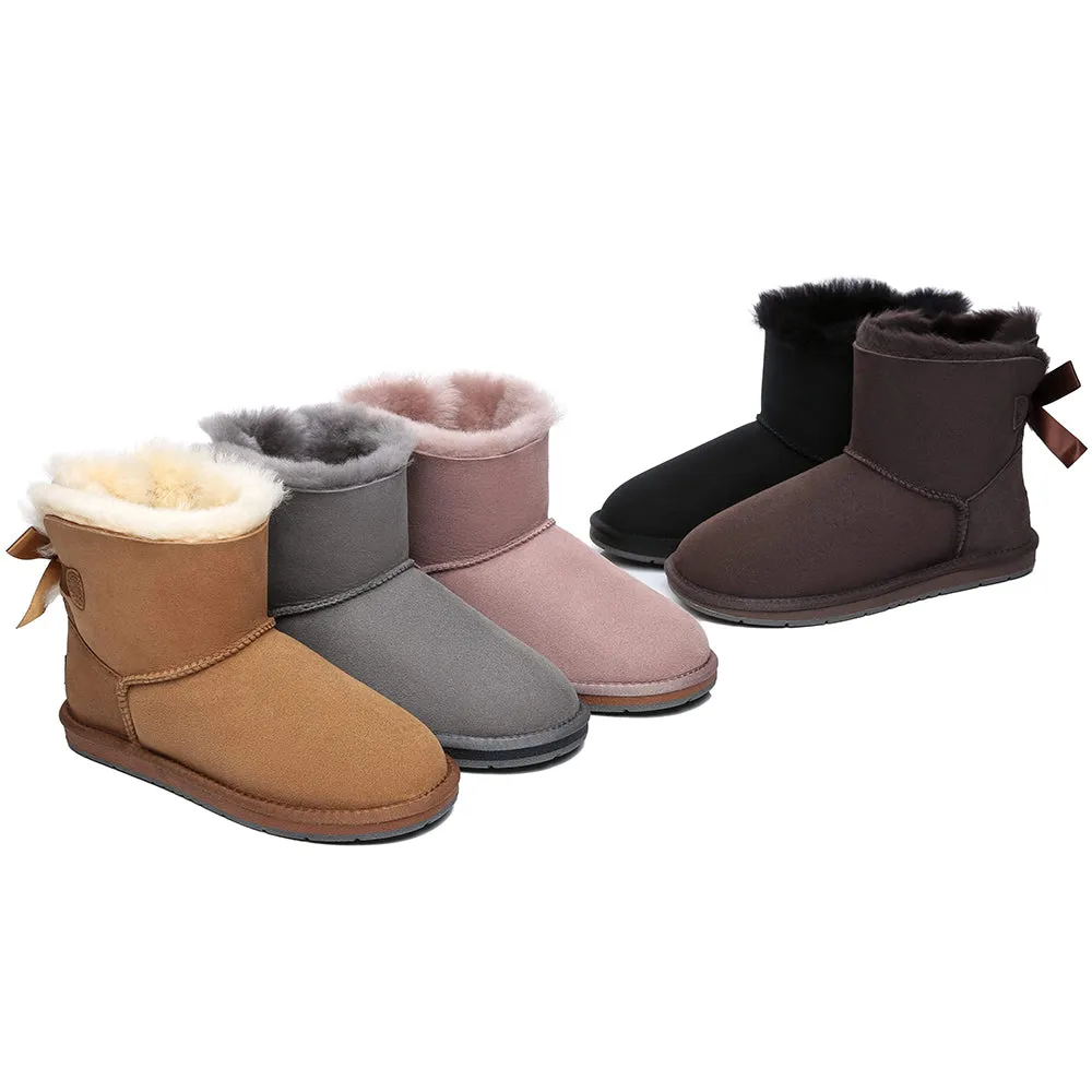 Australian Shepherd® Women Mini Ugg Boots with Single Back Bow