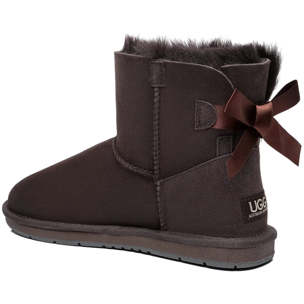 Australian Shepherd® Women Mini Ugg Boots with Single Back Bow