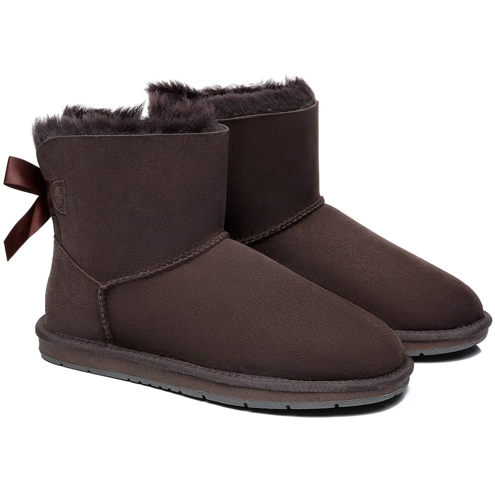 Australian Shepherd® Women Mini Ugg Boots with Single Back Bow