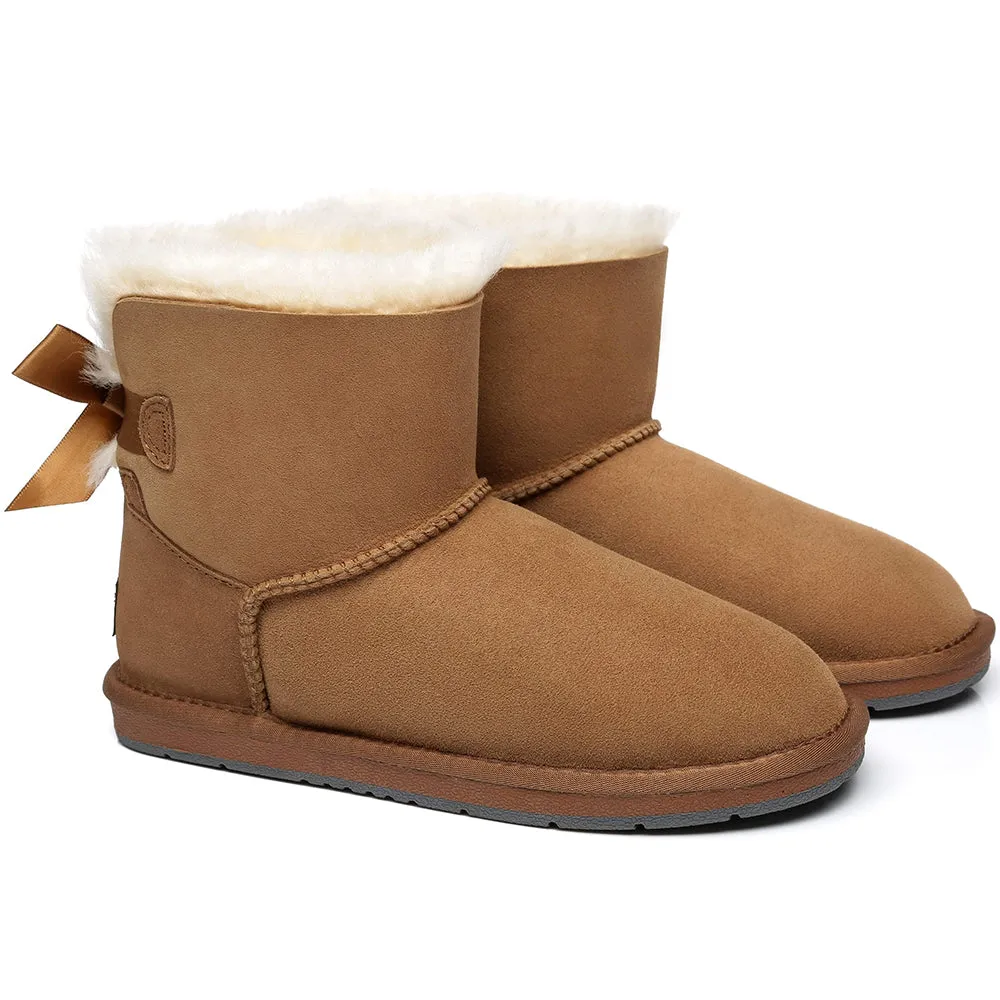 Australian Shepherd® Women Mini Ugg Boots with Single Back Bow