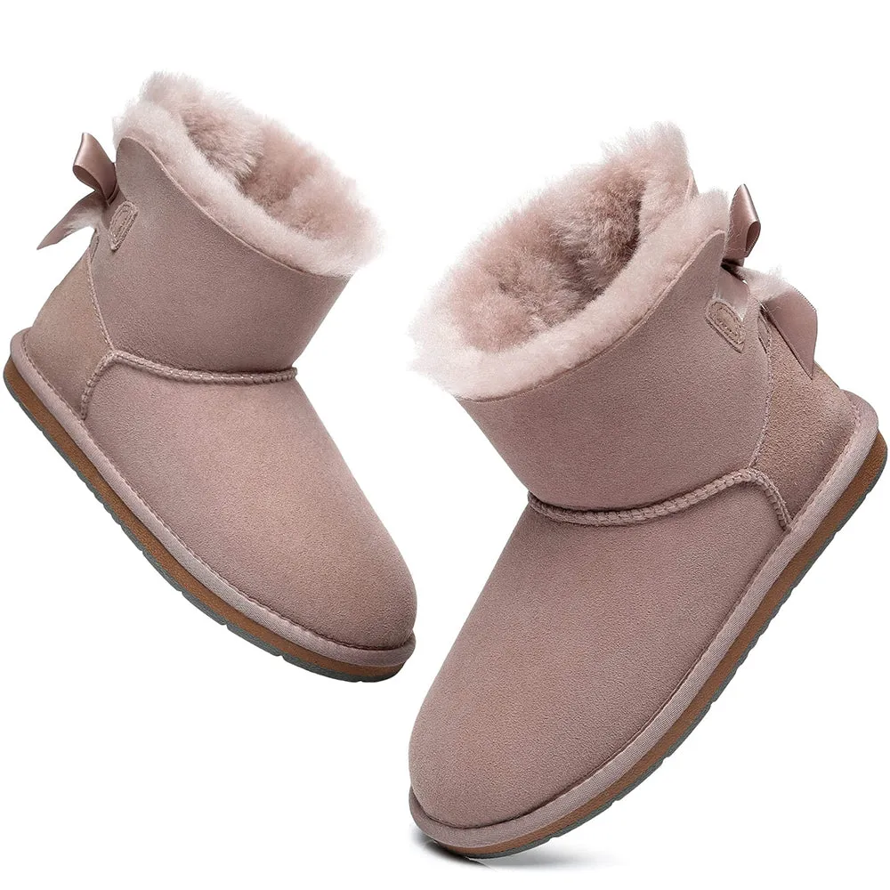 Australian Shepherd® Women Mini Ugg Boots with Single Back Bow