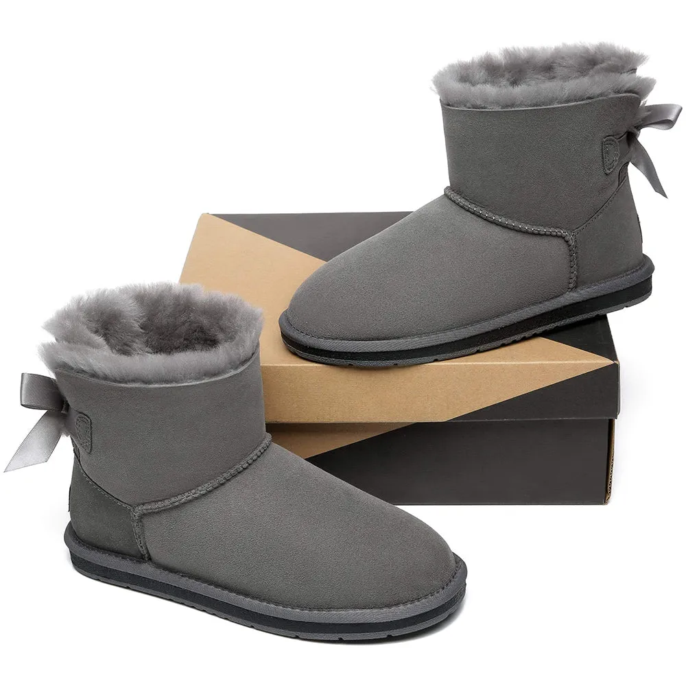 Australian Shepherd® Women Mini Ugg Boots with Single Back Bow