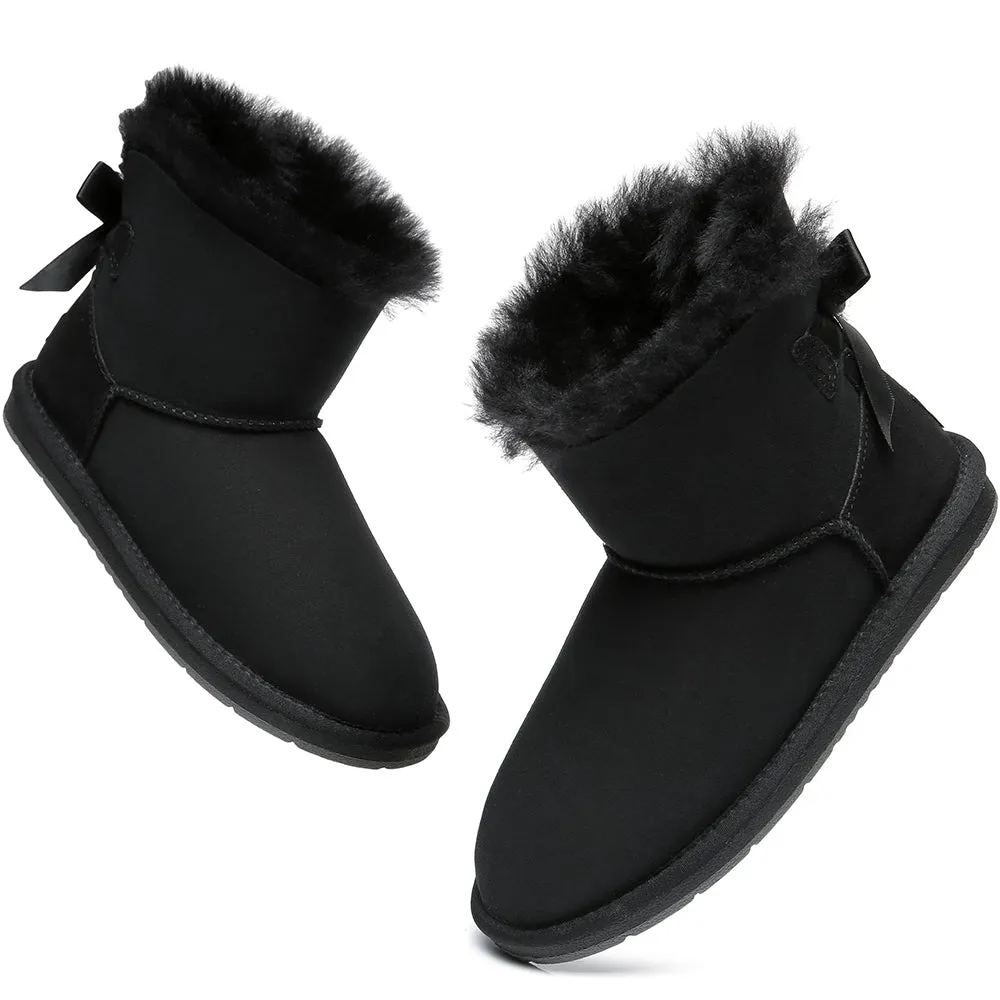 Australian Shepherd® Women Mini Ugg Boots with Single Back Bow