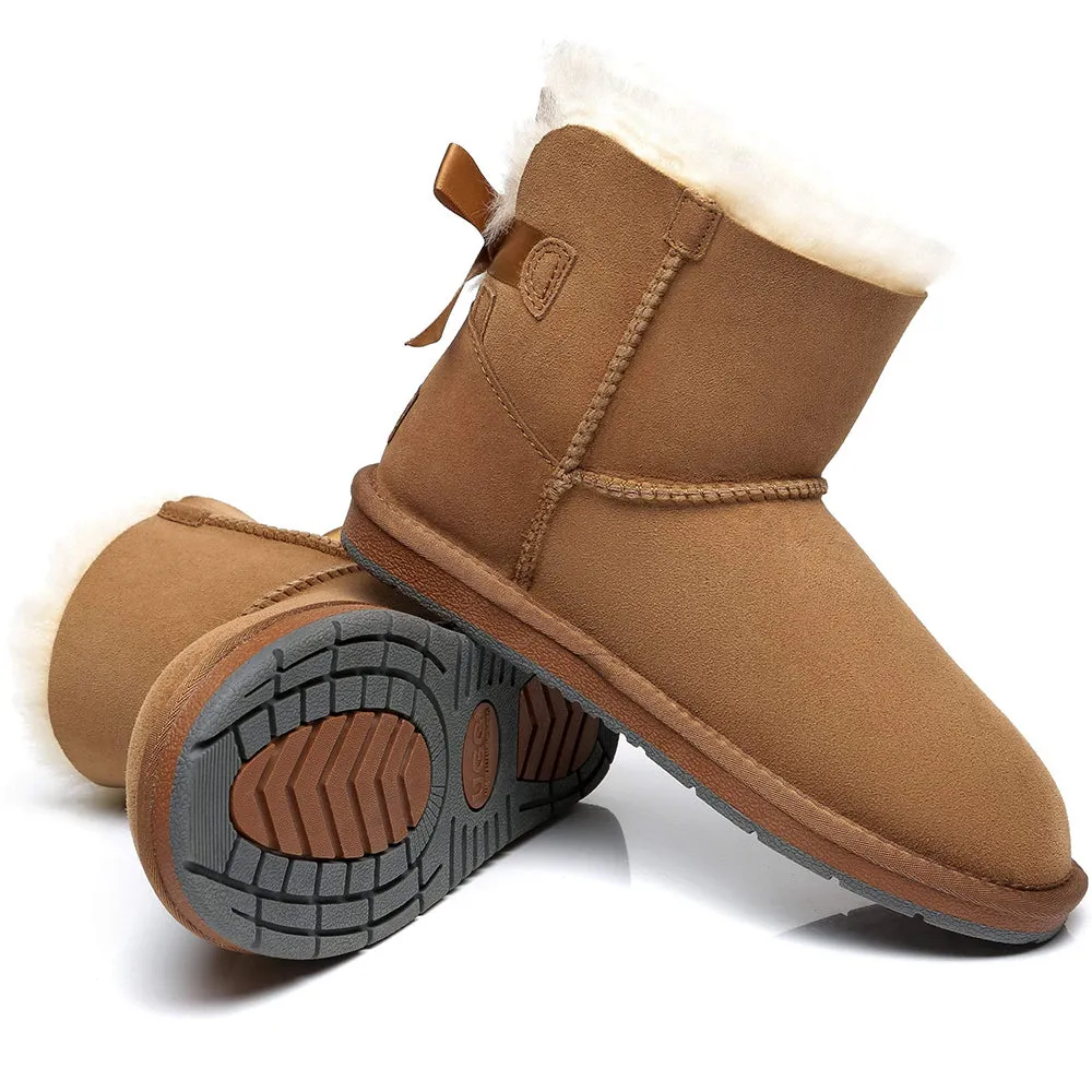 Australian Shepherd® Women Mini Ugg Boots with Single Back Bow