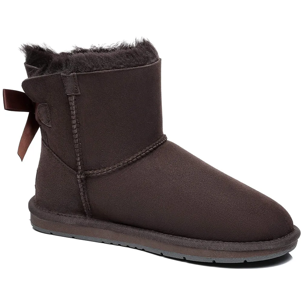 Australian Shepherd® Women Mini Ugg Boots with Single Back Bow