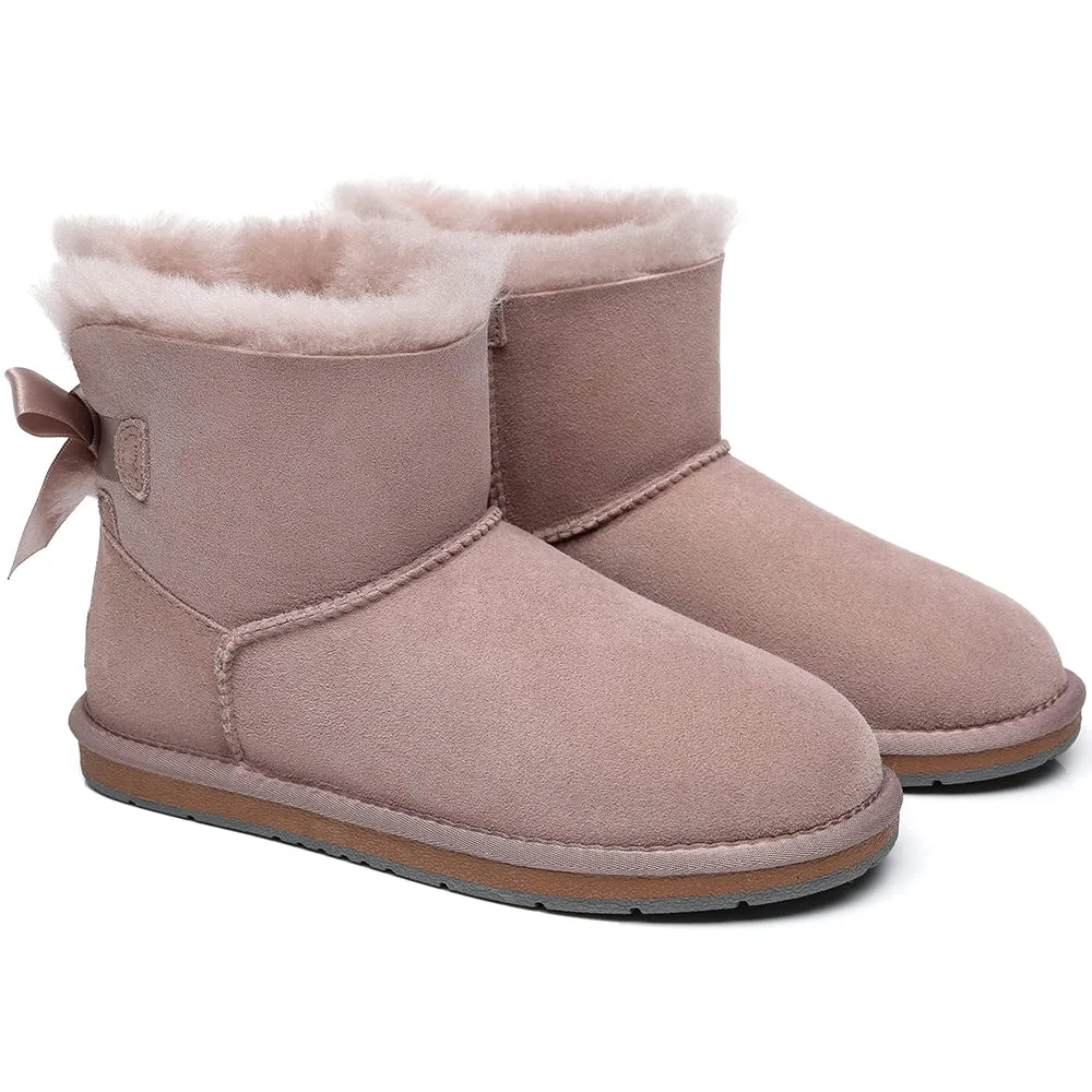 Australian Shepherd® Women Mini Ugg Boots with Single Back Bow