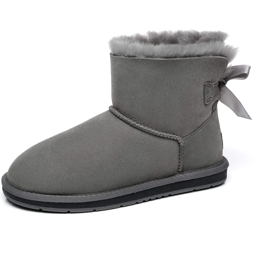 Australian Shepherd® Women Mini Ugg Boots with Single Back Bow