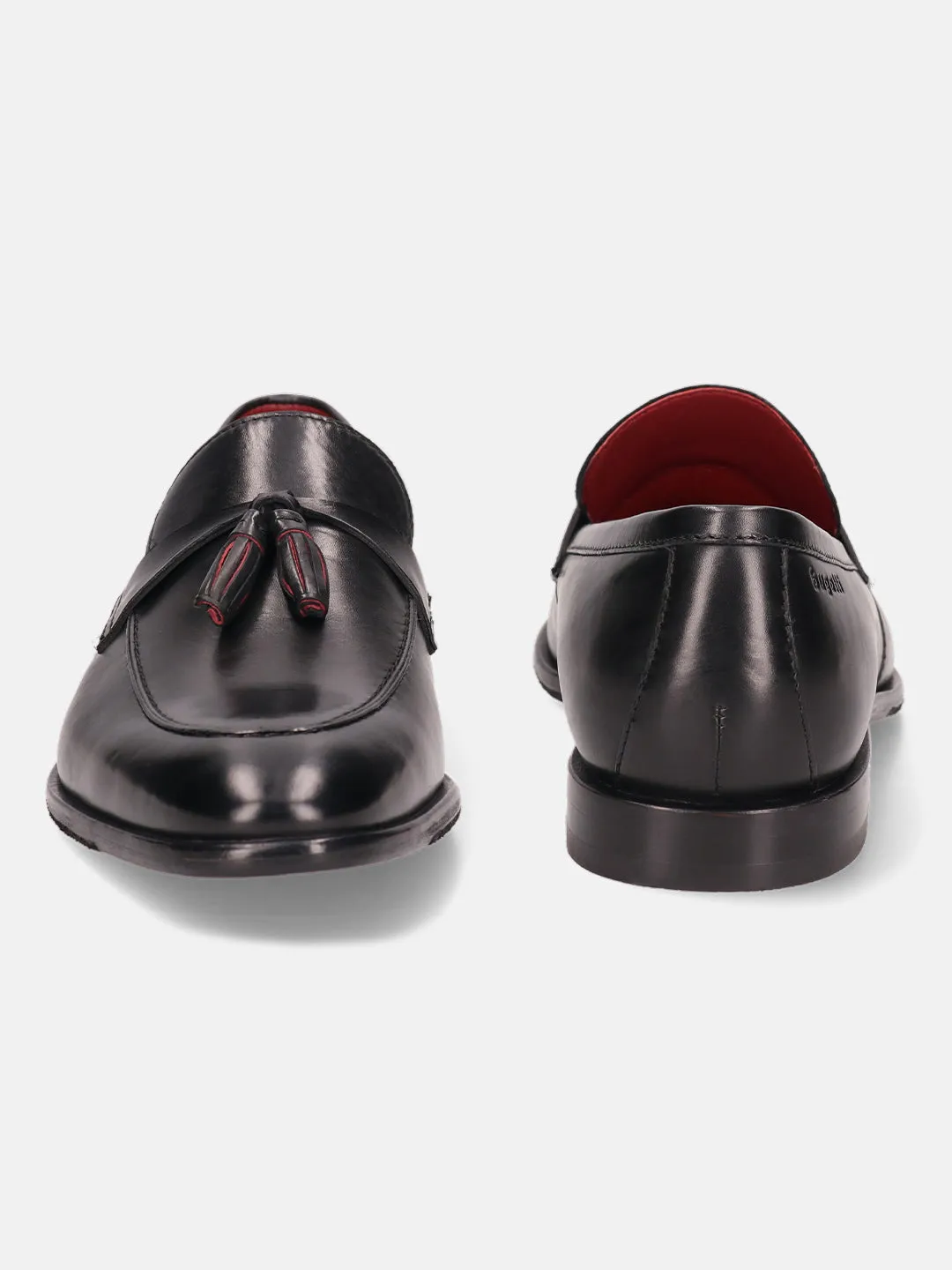 bugatti Black Premium Leather Loafers
