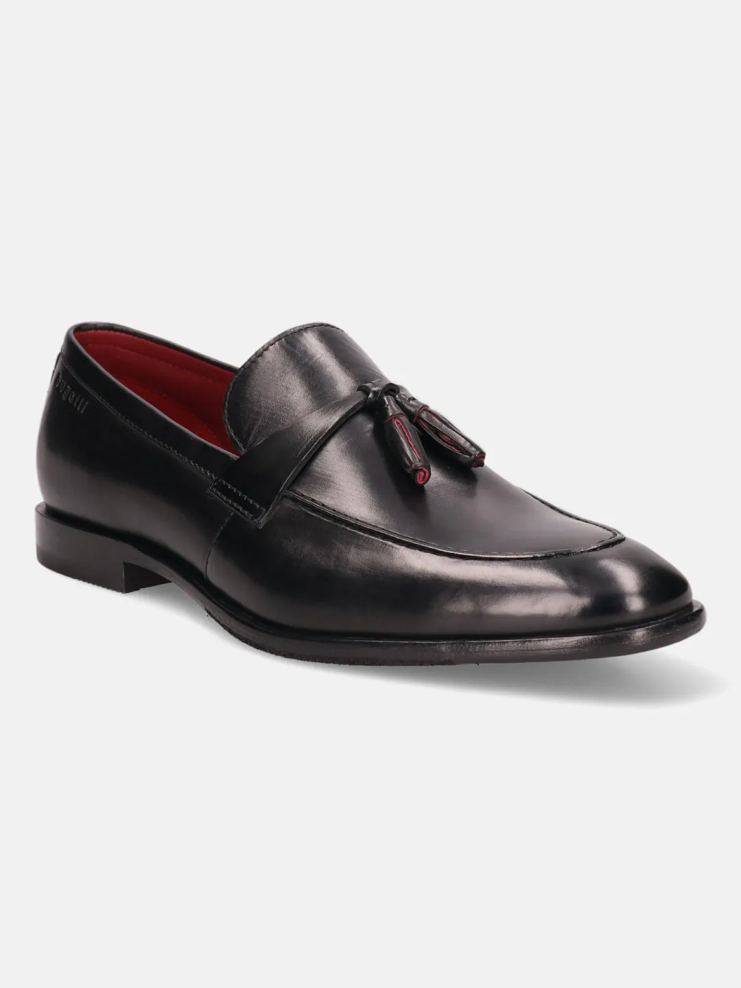 bugatti Black Premium Leather Loafers