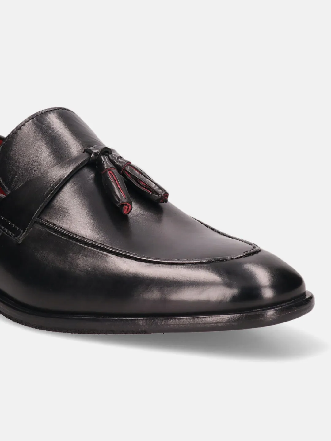 bugatti Black Premium Leather Loafers