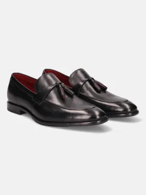 bugatti Black Premium Leather Loafers