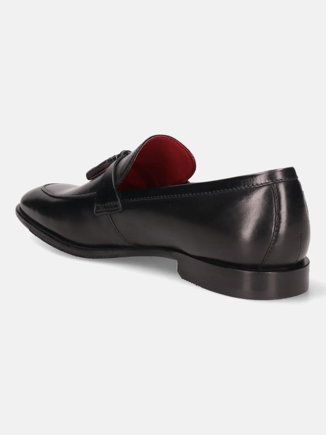 bugatti Black Premium Leather Loafers