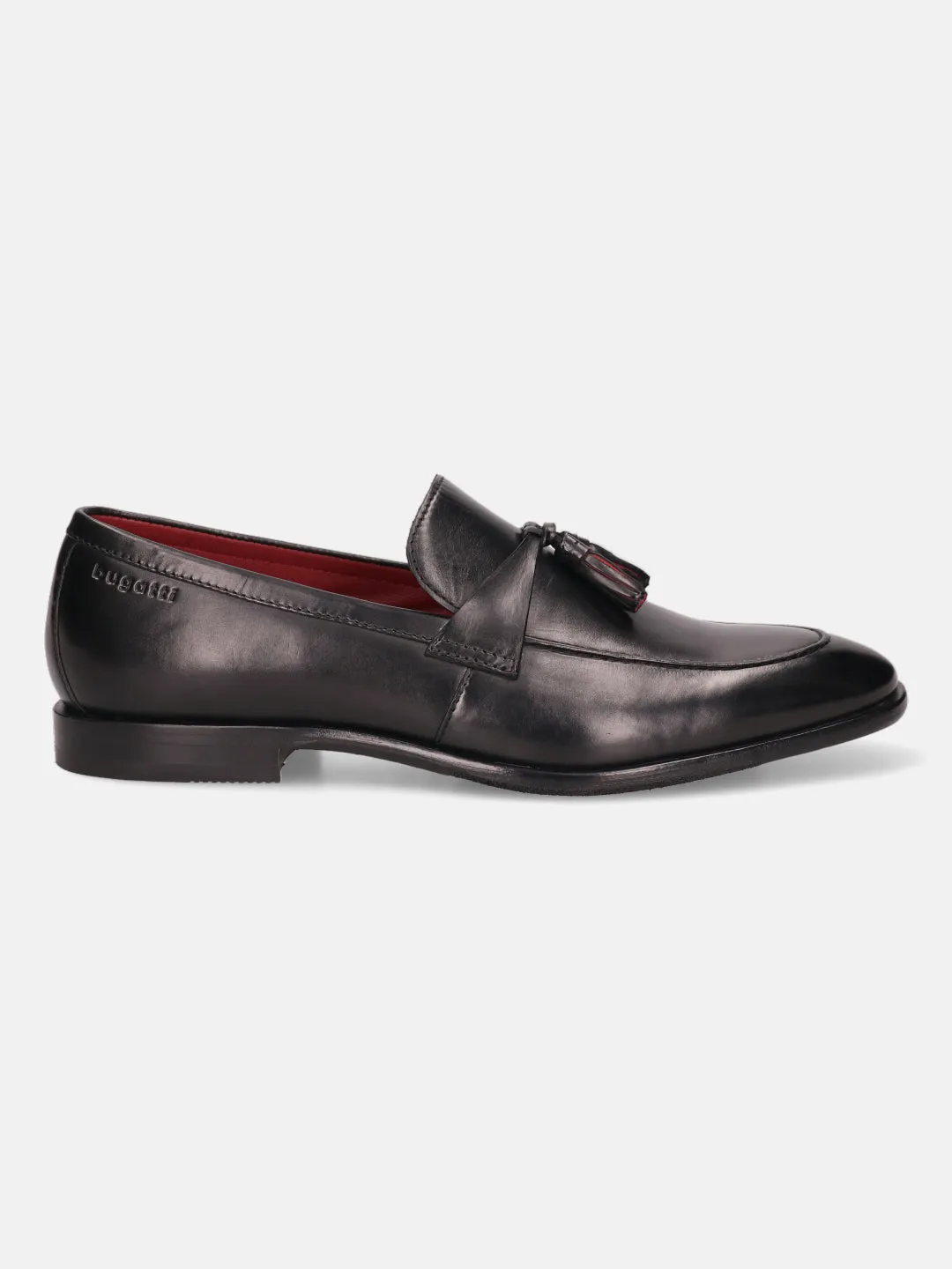 bugatti Black Premium Leather Loafers
