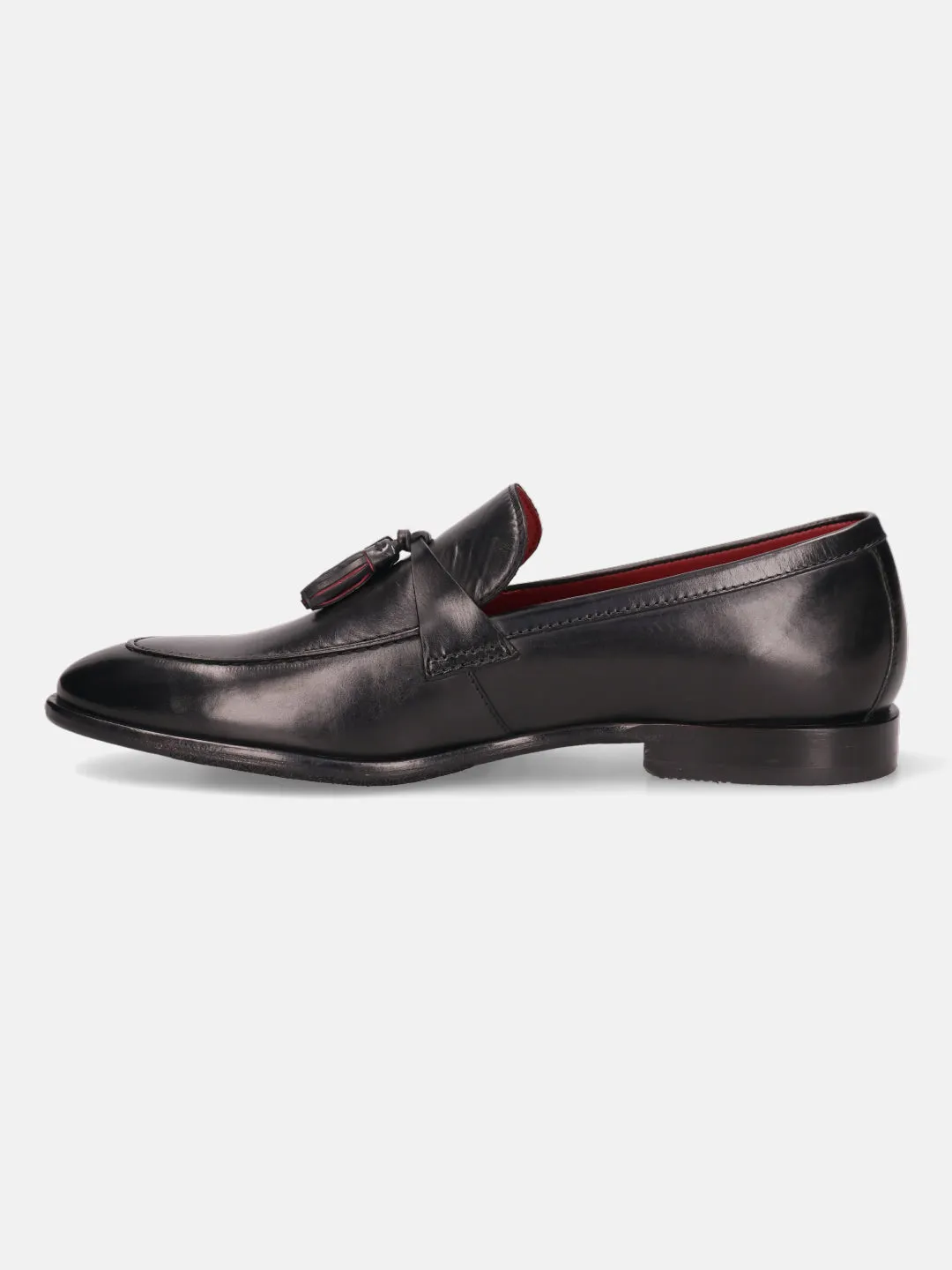 bugatti Black Premium Leather Loafers