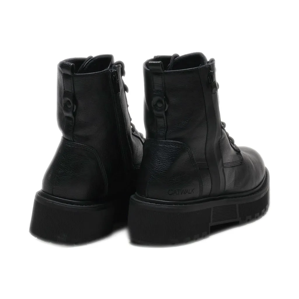 Catwalk Ankle Boots Leather Black Colour For Women