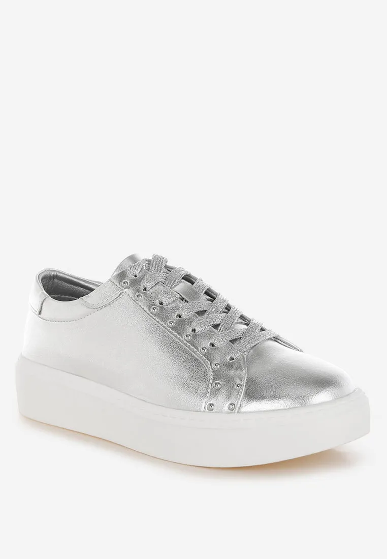 Cincinati Metallic Pleather Chunky Sneakers
