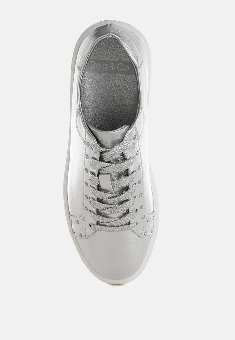 Cincinati Metallic Pleather Chunky Sneakers