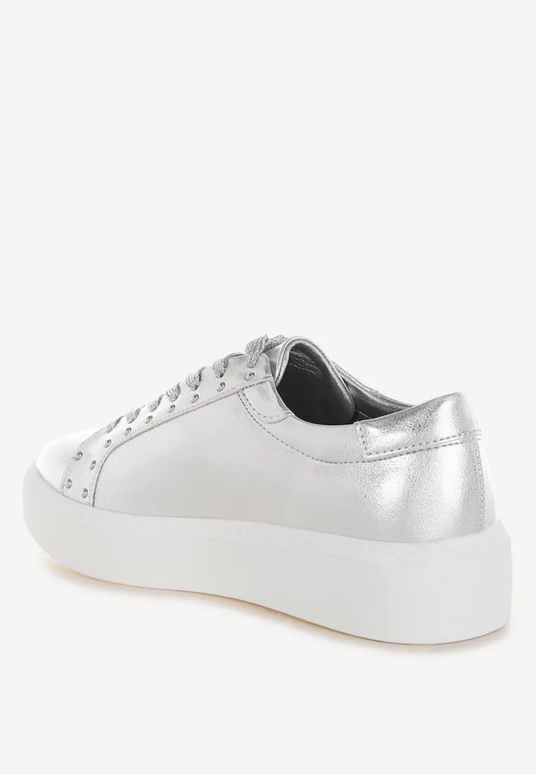 Cincinati Metallic Pleather Chunky Sneakers