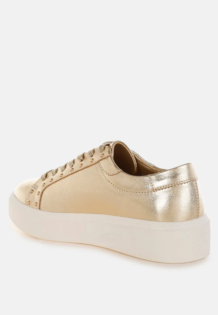 Cincinati Metallic Pleather Chunky Sneakers