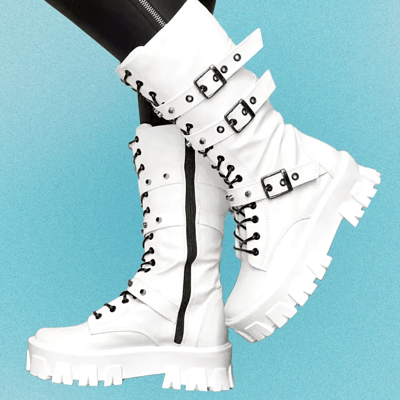 Egirl Goth Cyber Punk Zipper Boots