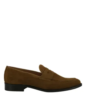 Elegant Tan Brown Suede Loafers for Men
