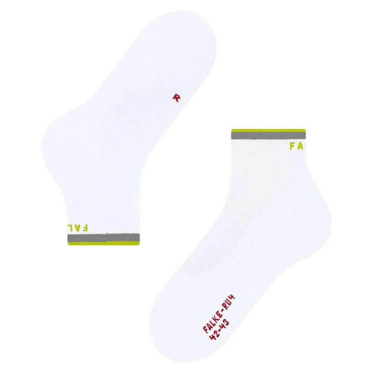 Falke RU4 Endurance Reflect Running Short Socks - White/Green