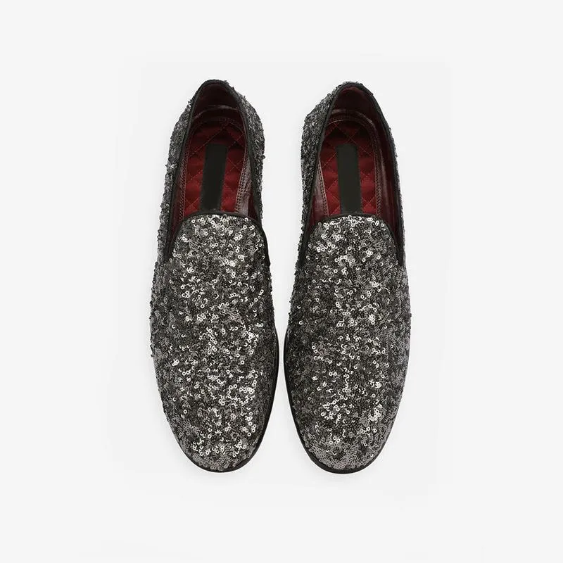 Glitter Sequin Mens Loafer Slip On