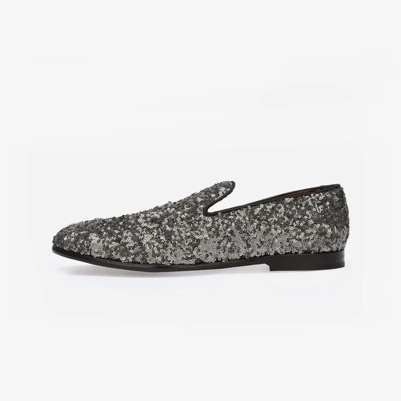 Glitter Sequin Mens Loafer Slip On