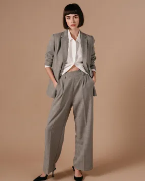 Grace & Mila Check Wide Leg Trousers - Black / White