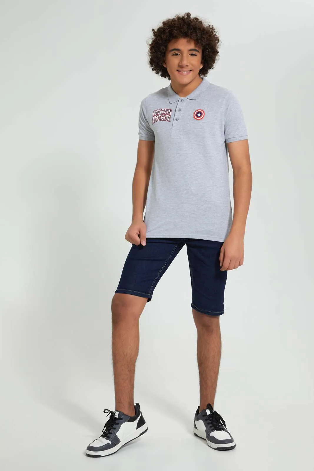 Grey Captain America Polo