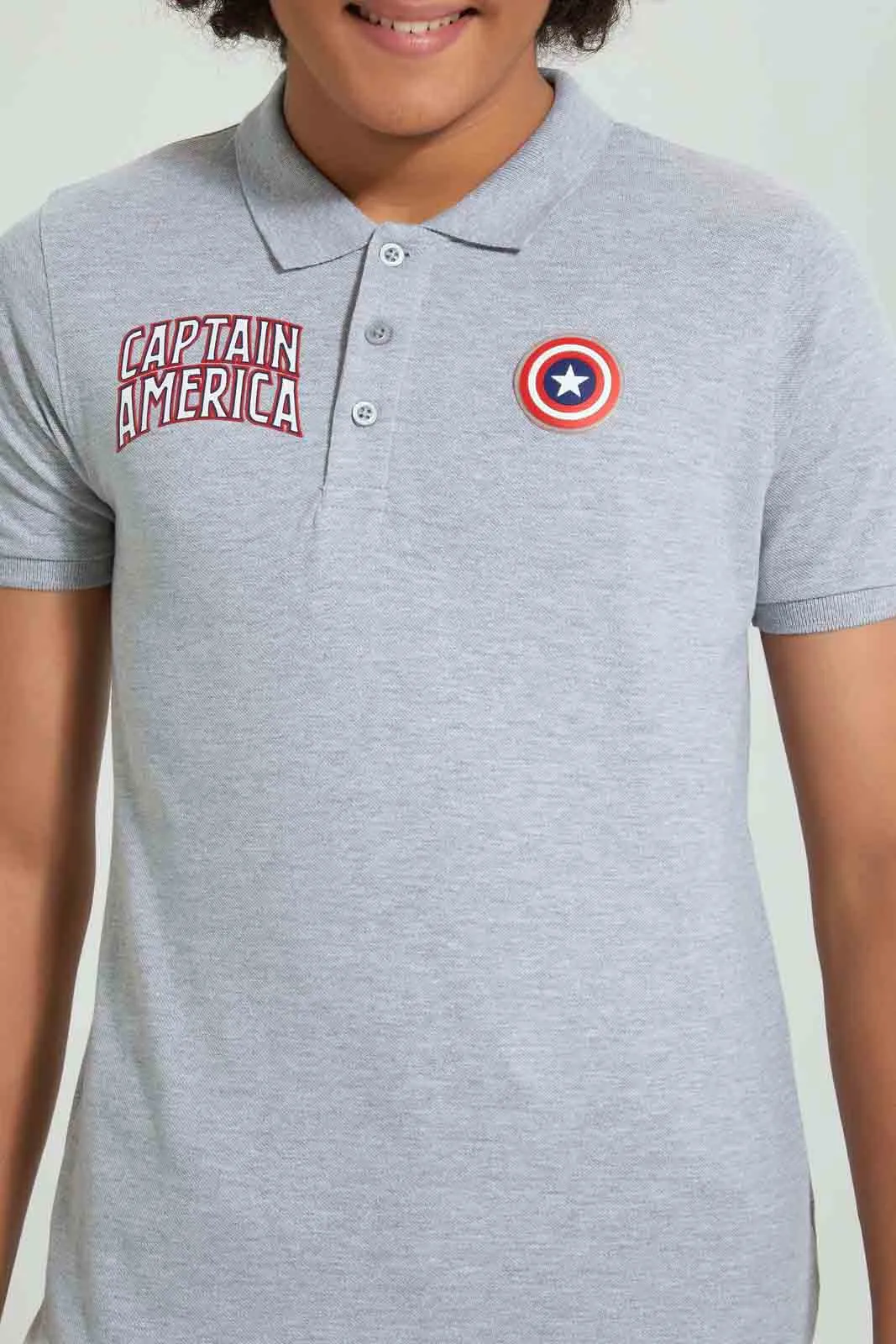 Grey Captain America Polo
