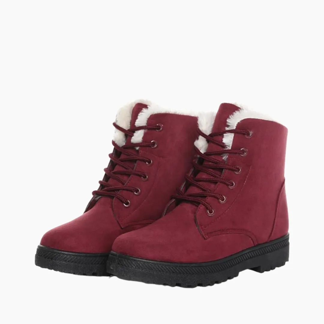 Lace-Up, Round Toe : Winter Boots for Women