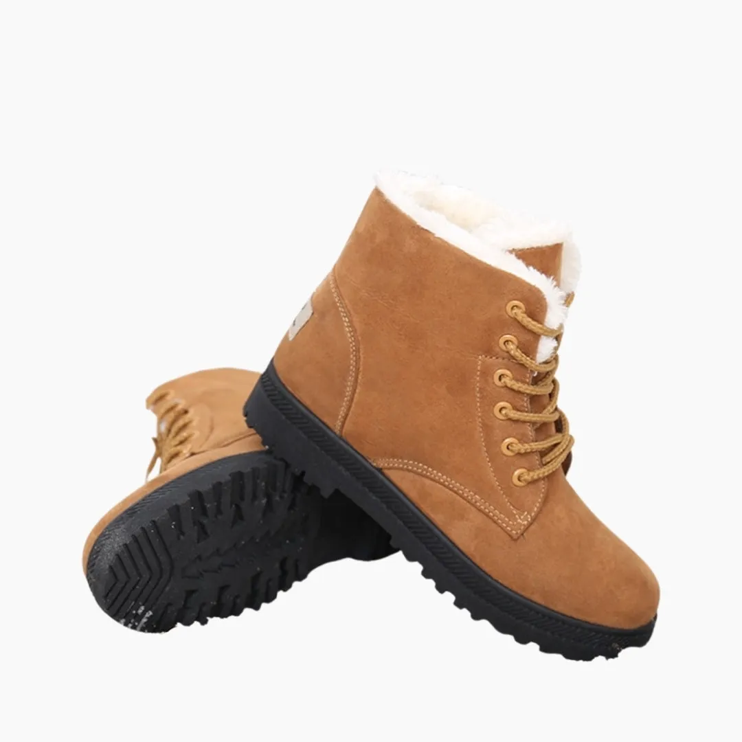 Lace-Up, Round Toe : Winter Boots for Women