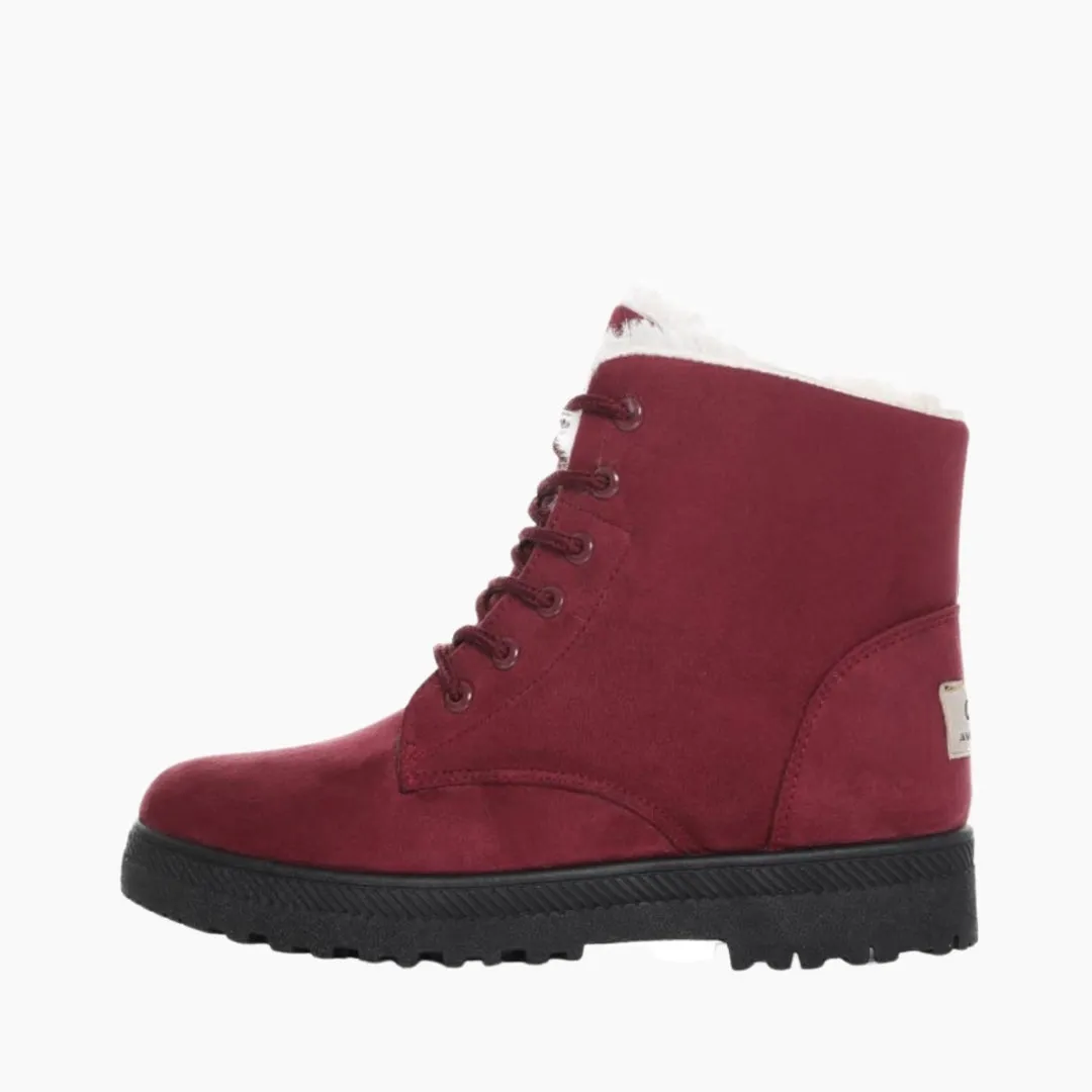 Lace-Up, Round Toe : Winter Boots for Women