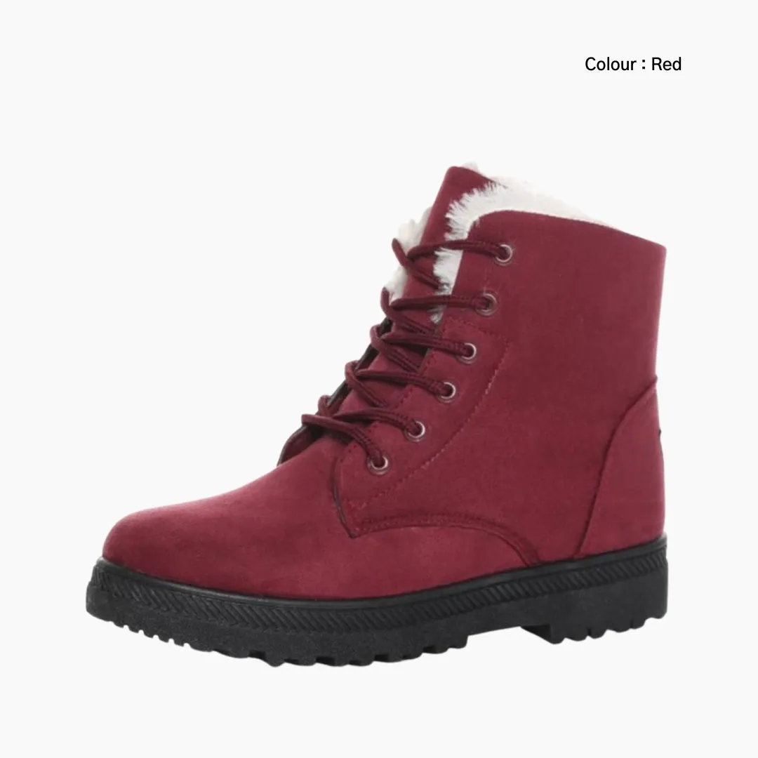 Lace-Up, Round Toe : Winter Boots for Women