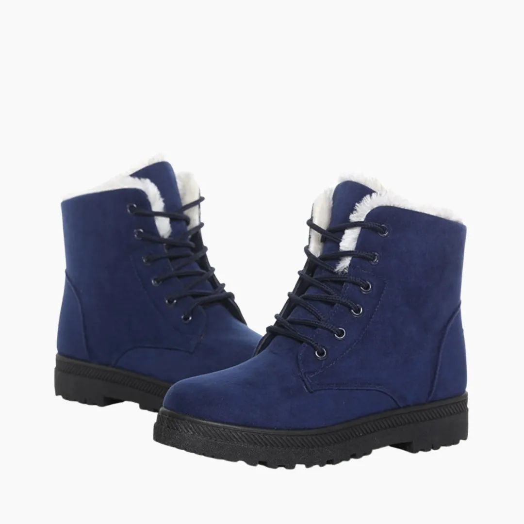 Lace-Up, Round Toe : Winter Boots for Women