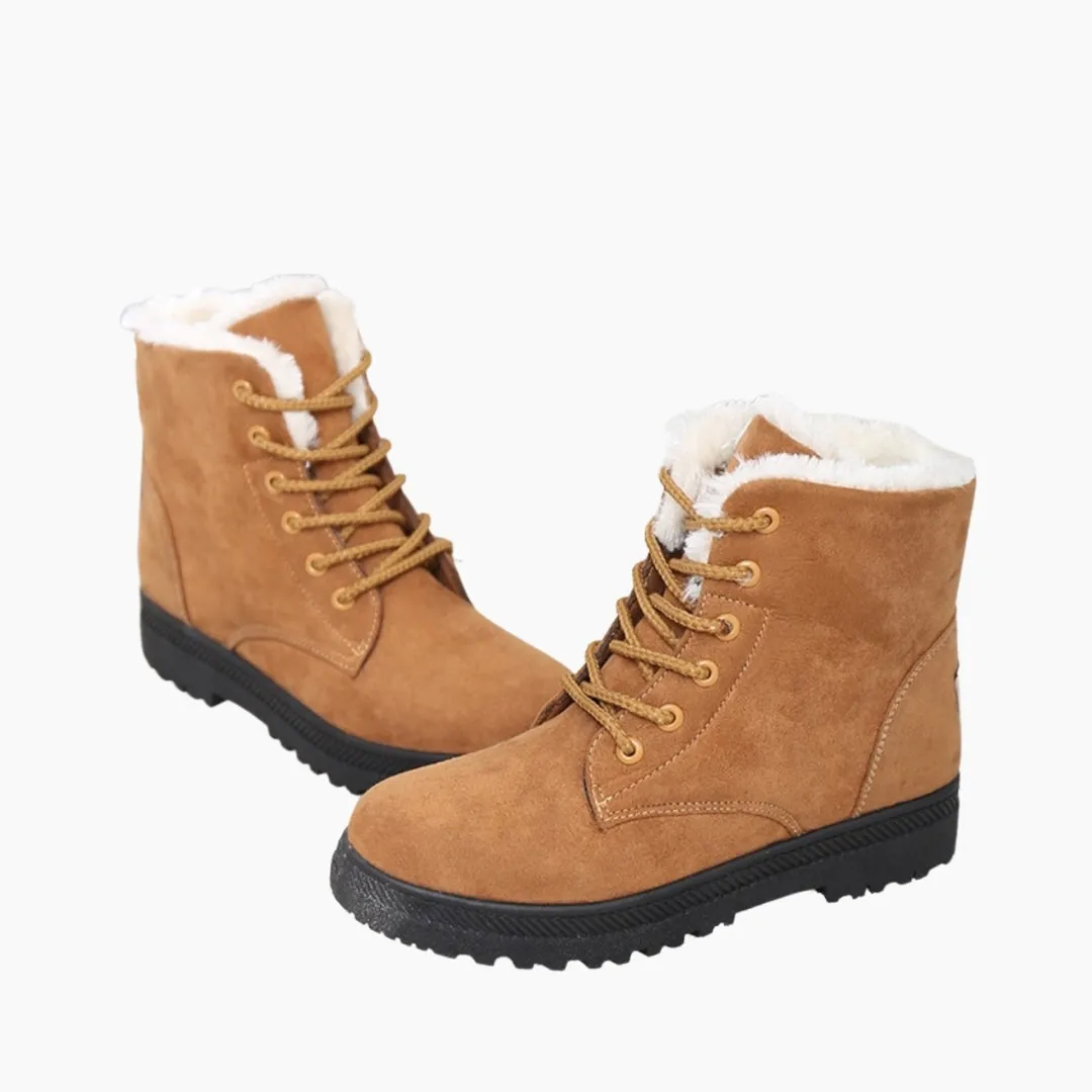 Lace-Up, Round Toe : Winter Boots for Women