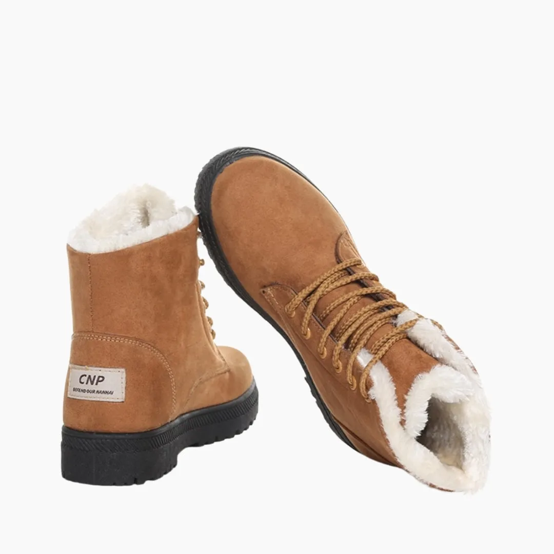 Lace-Up, Round Toe : Winter Boots for Women