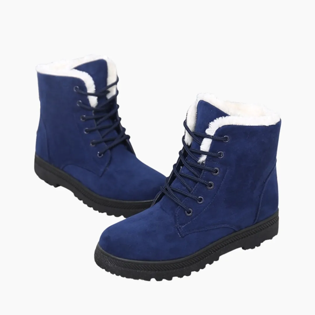 Lace-Up, Round Toe : Winter Boots for Women