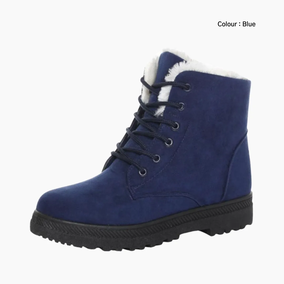Lace-Up, Round Toe : Winter Boots for Women