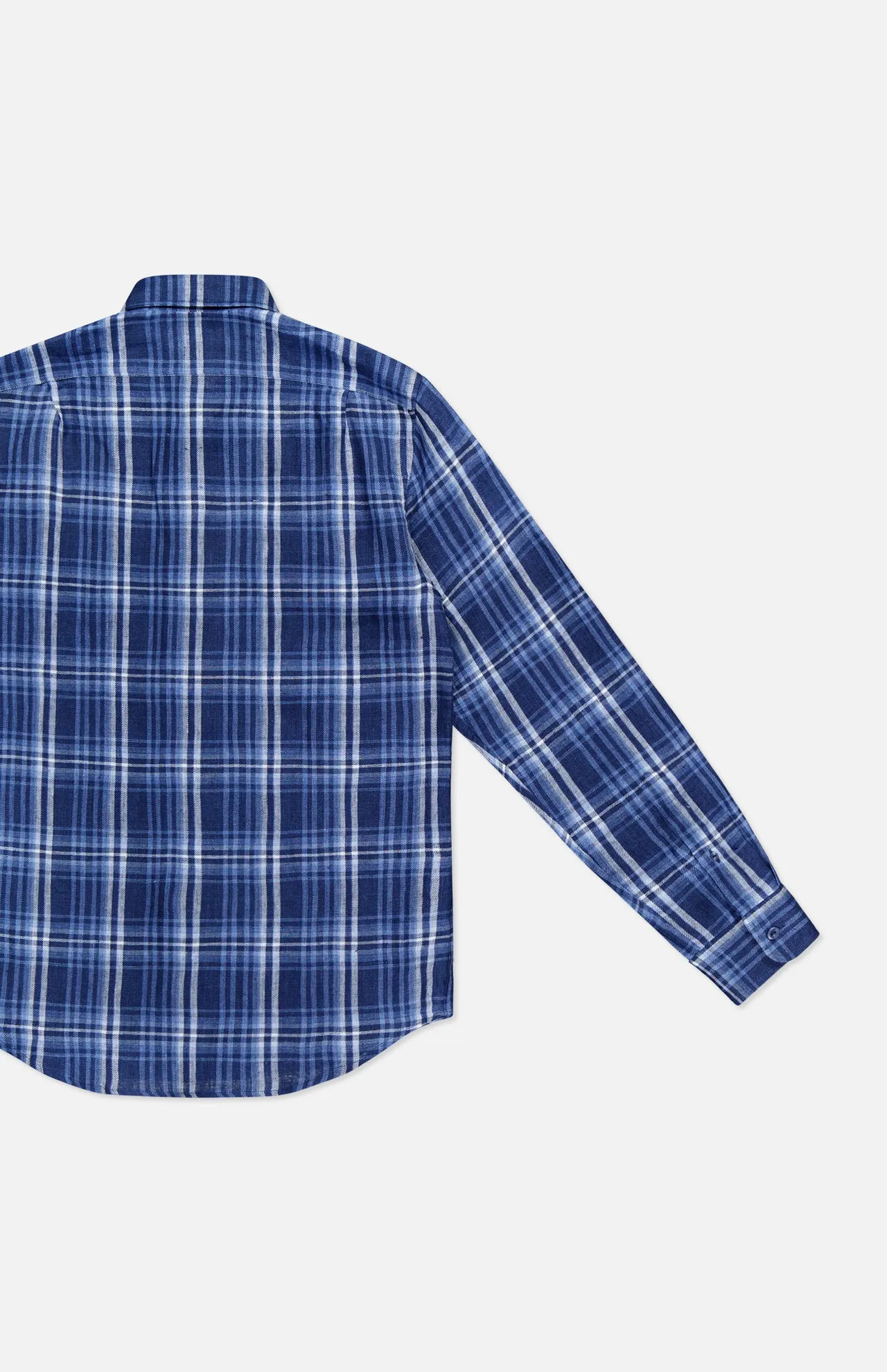 Linen Plaid Long Sleeve Sport Shirt
