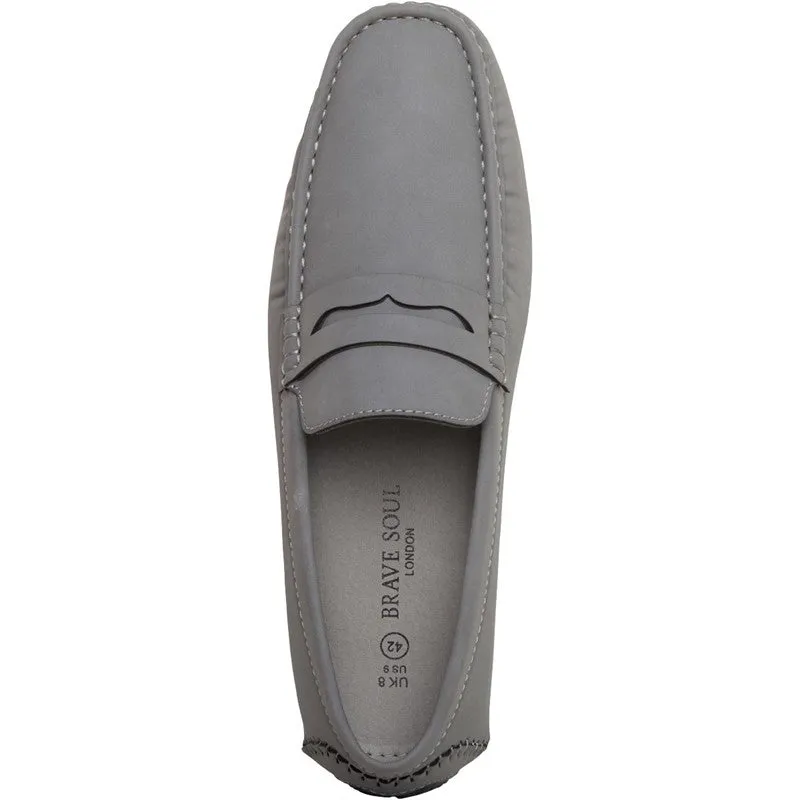Mens Web Slip On Loafer Shoes Grey