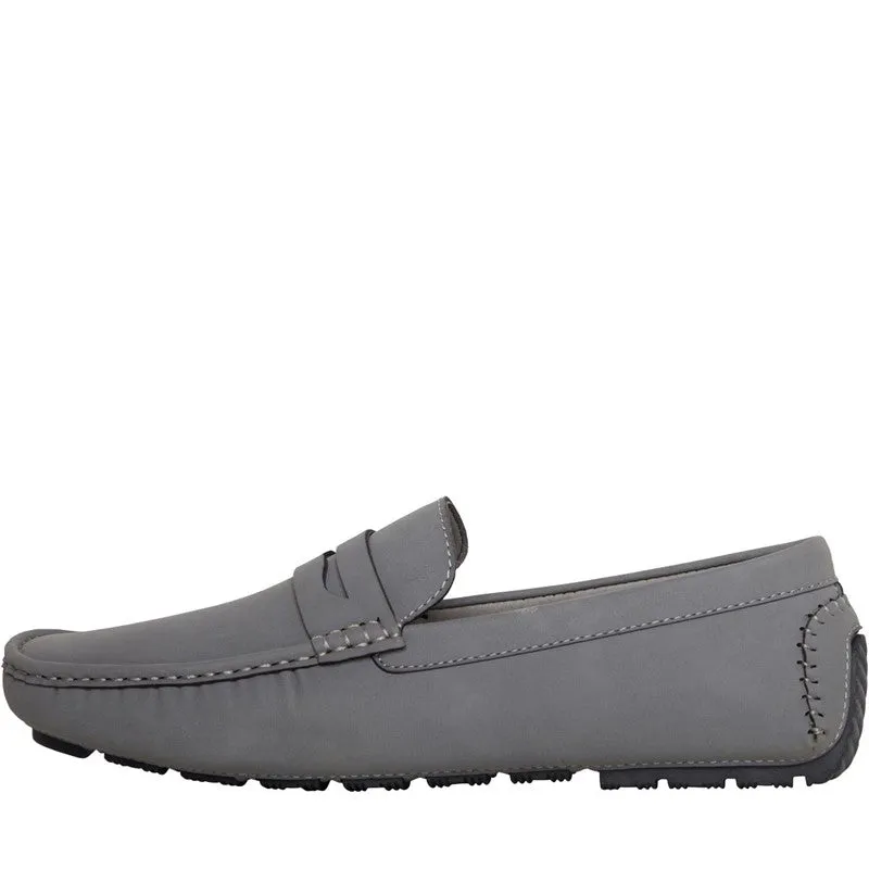 Mens Web Slip On Loafer Shoes Grey