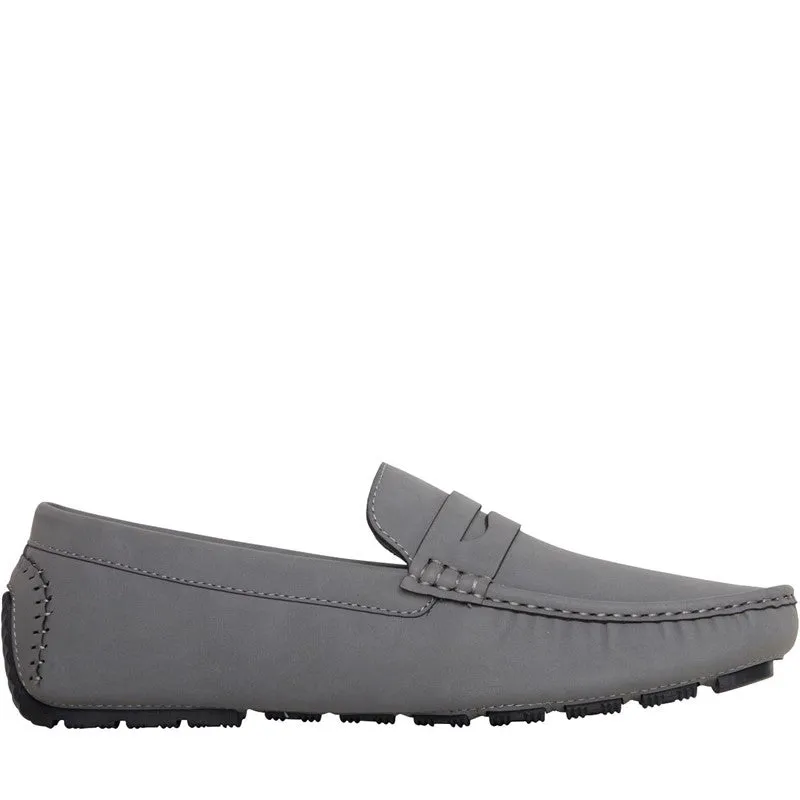 Mens Web Slip On Loafer Shoes Grey