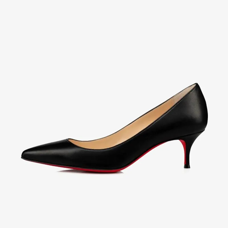 Stylish Black Calf Leather Pump